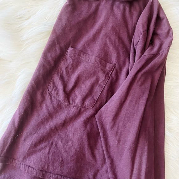 maroon long sleeve top w/ front pocket! - Picture 2 of 3